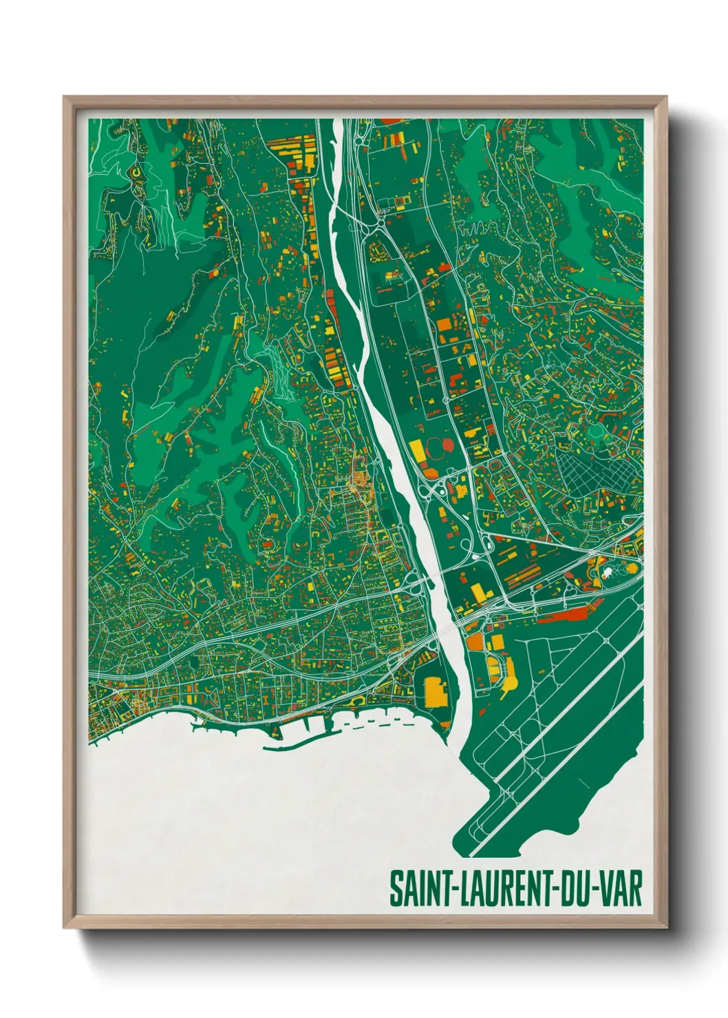 Un poster carte Saint-Laurent-du-Var