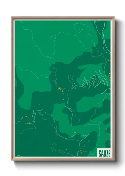 Une affiche de carte sur Sauze