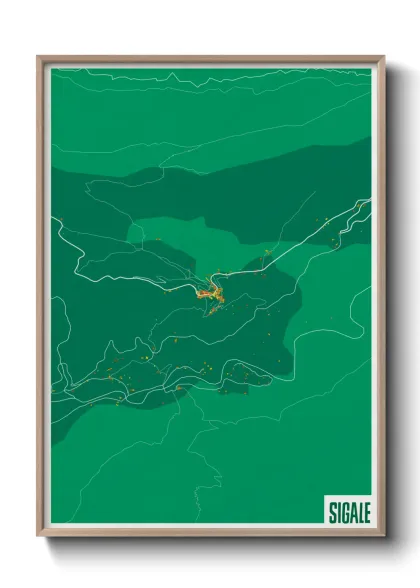 Une affiche de carte sur Sigale