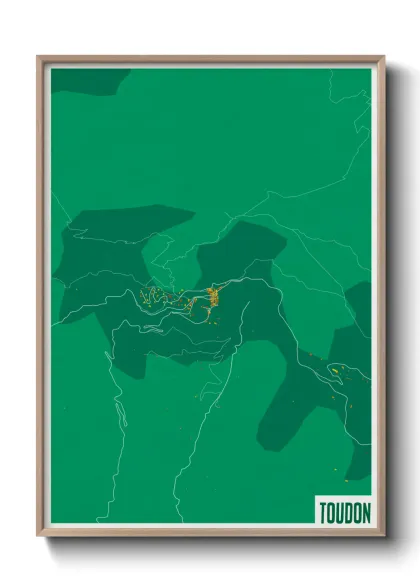 Une affiche de carte sur Toudon