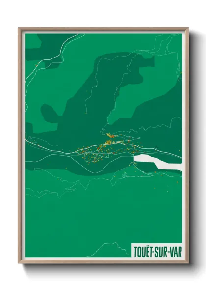 Une affiche de carte sur Touët-sur-Var