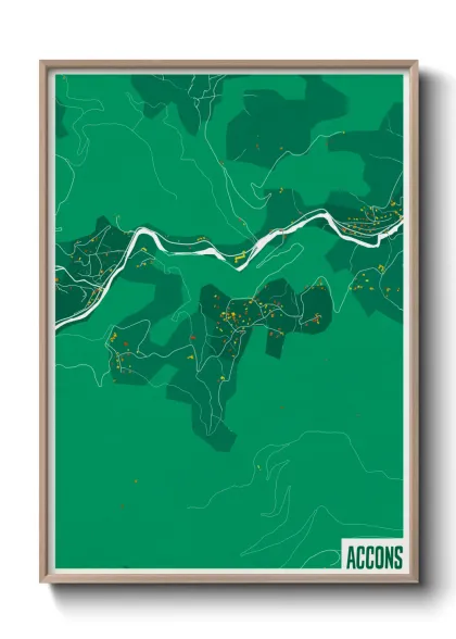 Une affiche de carte sur Accons