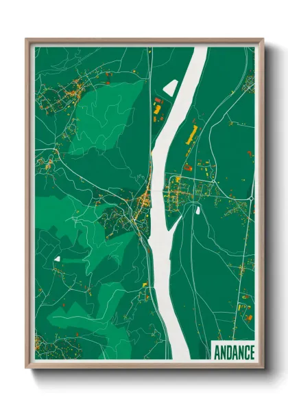 Une affiche de carte sur Andance
