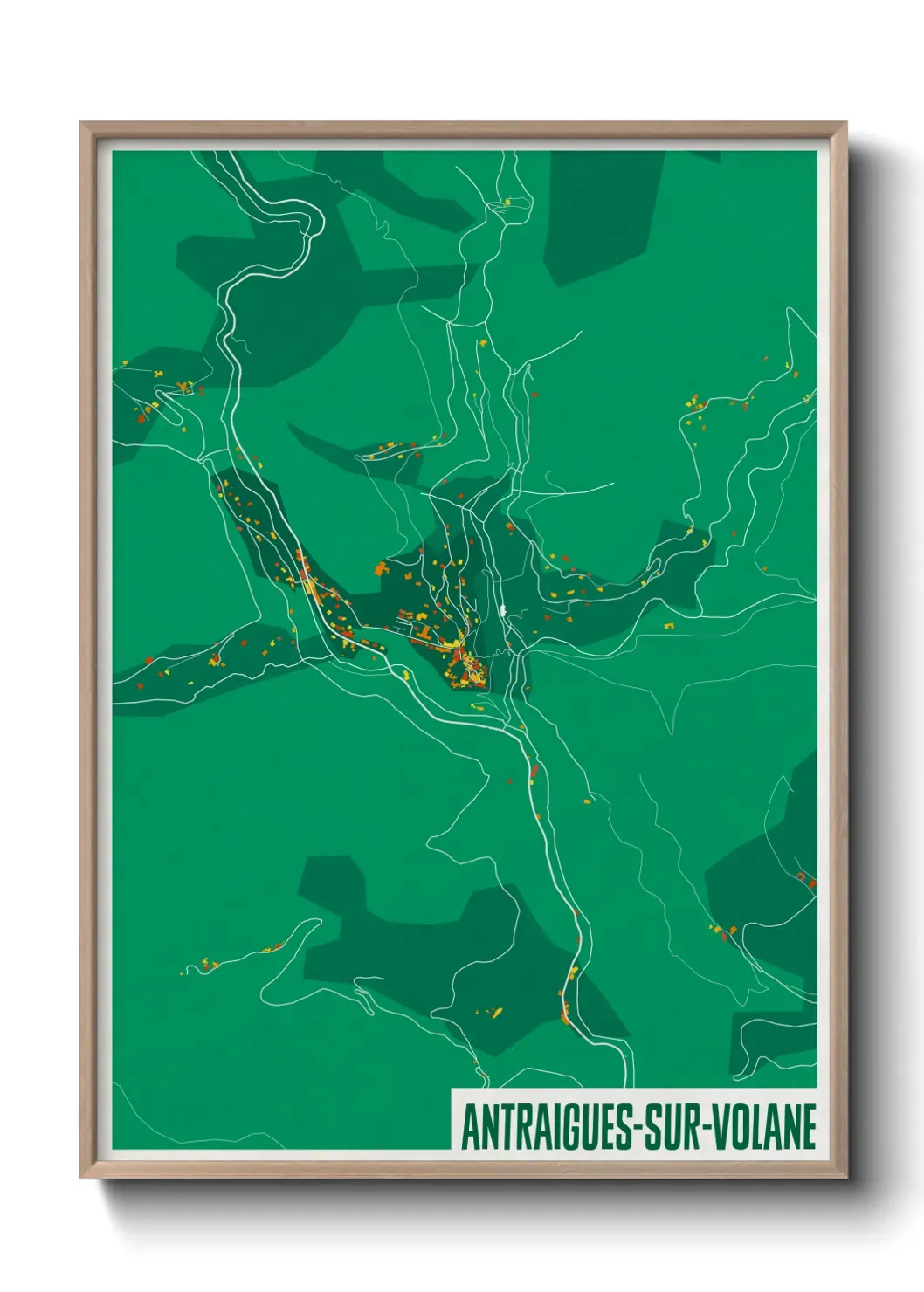 Un poster carte Antraigues-sur-Volane