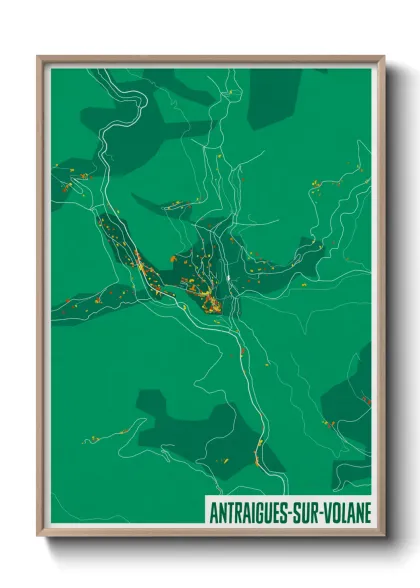 Une affiche de carte sur Antraigues-sur-Volane