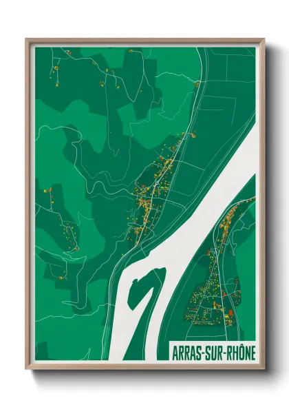 Une affiche de carte sur Arras-sur-Rhône
