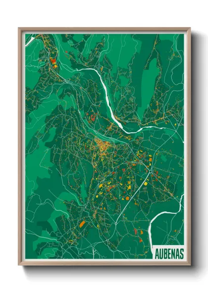 Une affiche de carte sur Aubenas