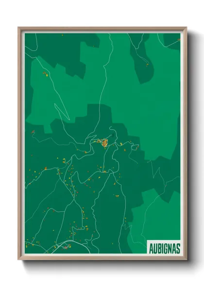 Une affiche de carte sur Aubignas