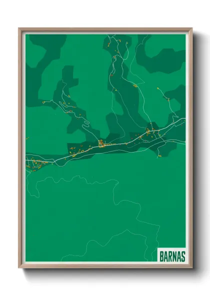 Une affiche de carte sur Barnas