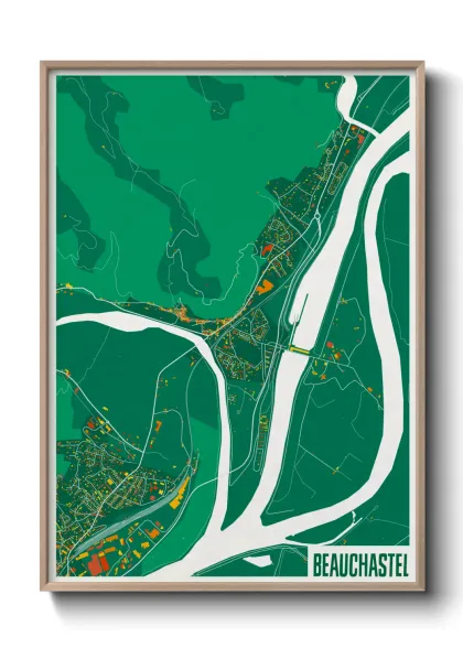 Une affiche de carte sur Beauchastel