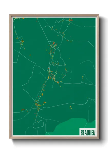 Une affiche de carte sur Beaulieu