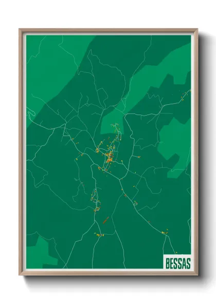 Une affiche de carte sur Bessas