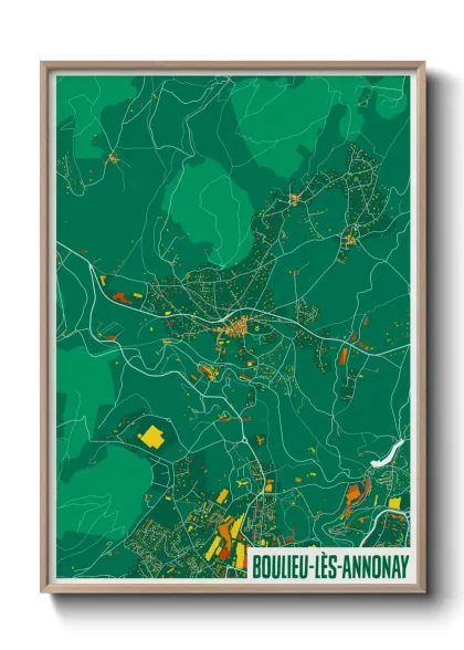 Une affiche de carte sur Boulieu-lès-Annonay