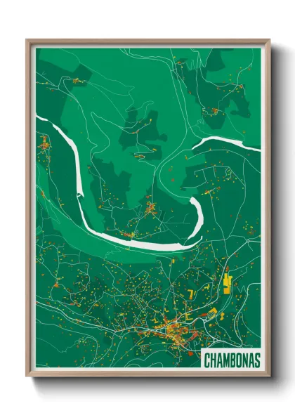 Une affiche de carte sur Chambonas