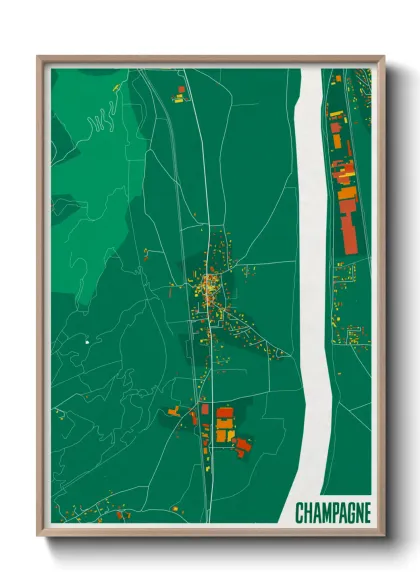 Une affiche de carte sur Champagne