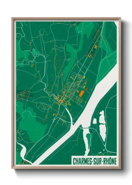 Une affiche de carte sur Charmes-sur-Rhône