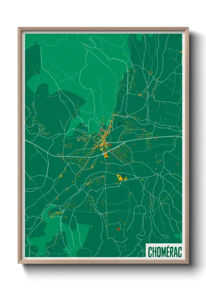 Une affiche de carte sur Chomérac
