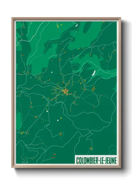Une affiche de carte sur Colombier-le-Jeune