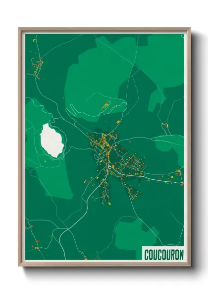 Une affiche de carte sur Coucouron
