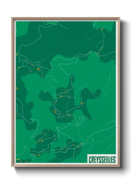 Une affiche de carte sur Creysseilles