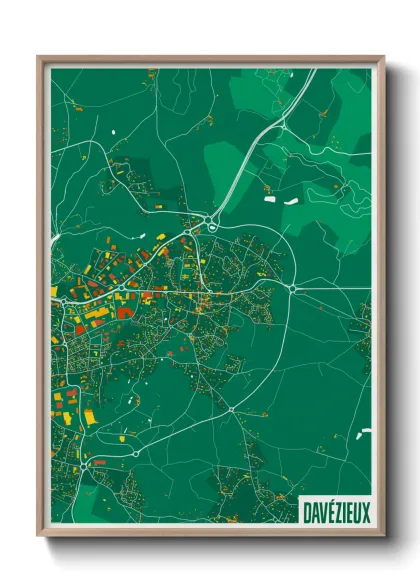 Une affiche de carte sur Davézieux