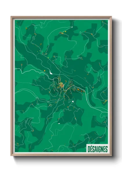 Une affiche de carte sur Désaignes