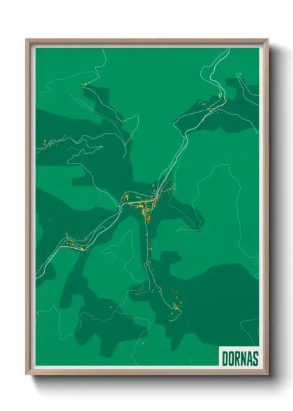 Une affiche de carte sur Dornas