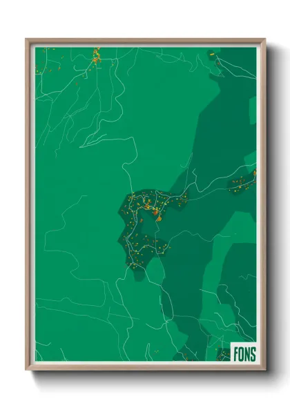 Une affiche de carte sur Fons