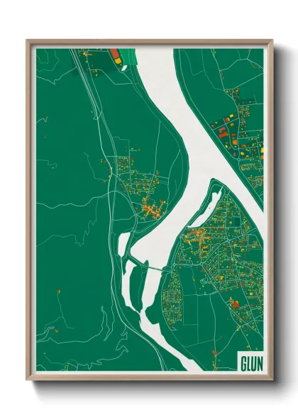 Une affiche de carte sur Glun