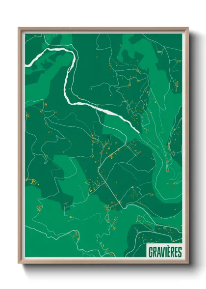 Une affiche de carte sur Gravières