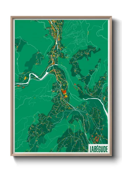 Une affiche de carte sur Labégude