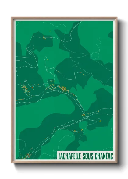 Une affiche de carte sur Lachapelle-sous-Chanéac