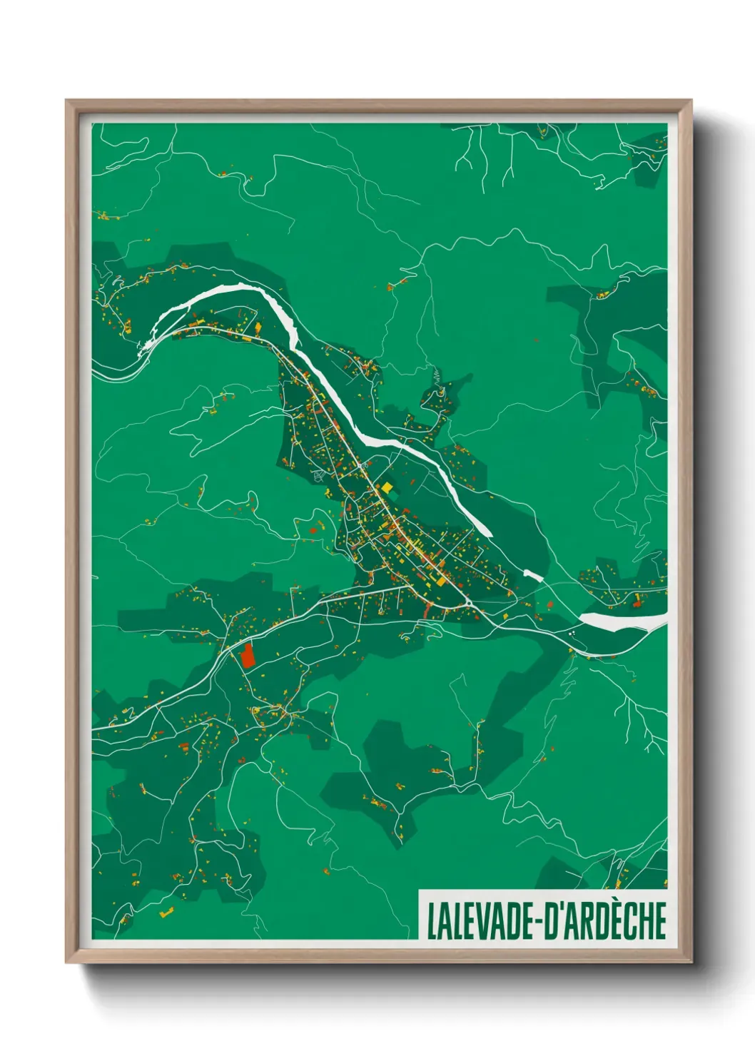 Un poster carte Lalevade-d'Ardèche