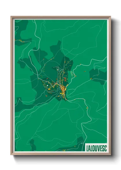 Une affiche de carte sur Lalouvesc