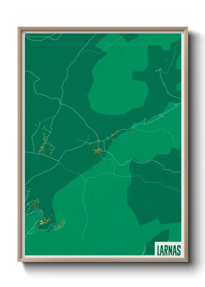 Une affiche de carte sur Larnas