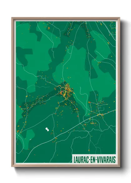 Une affiche de carte sur Laurac-en-Vivarais