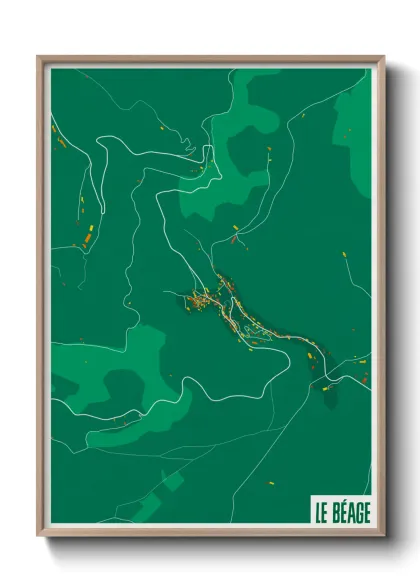 Une affiche de carte sur Le Béage