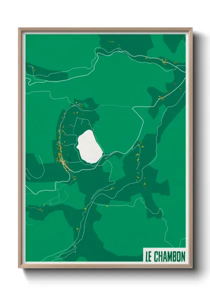 Une affiche de carte sur Le Chambon