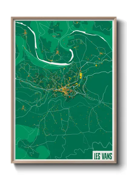 Une affiche de carte sur Les Vans