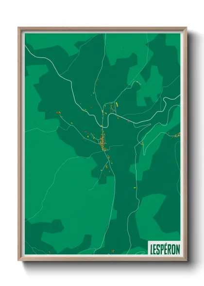 Une affiche de carte sur Lespéron