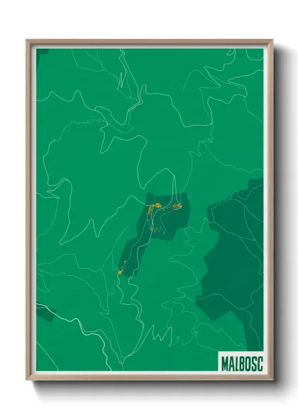 Une affiche de carte sur Malbosc