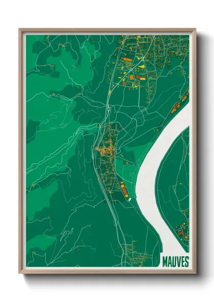 Une affiche de carte sur Mauves