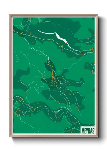 Une affiche de carte sur Meyras