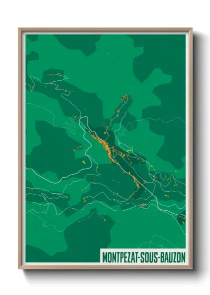 Une affiche de carte sur Montpezat-sous-Bauzon