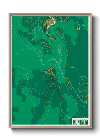 Une affiche de carte sur Montréal