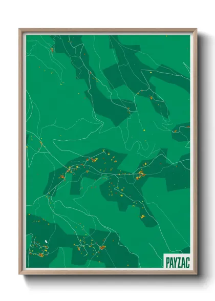 Une affiche de carte sur Payzac