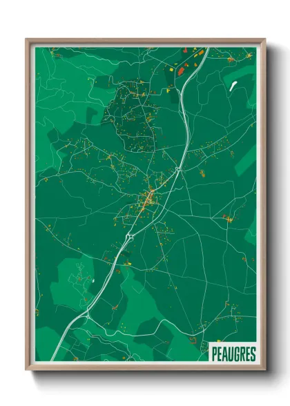 Une affiche de carte sur Peaugres