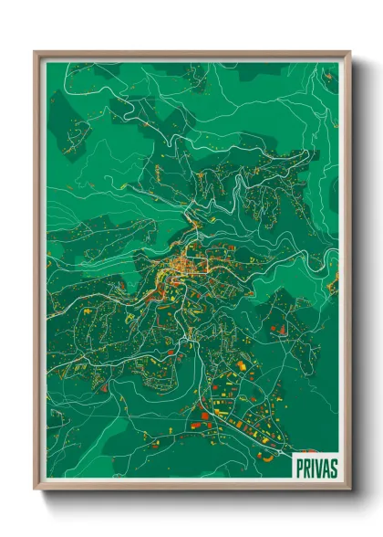 Une affiche de carte sur Privas