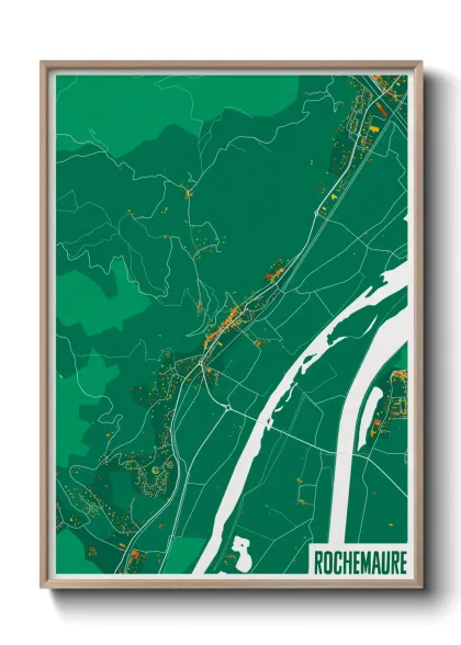 Une affiche de carte sur Rochemaure