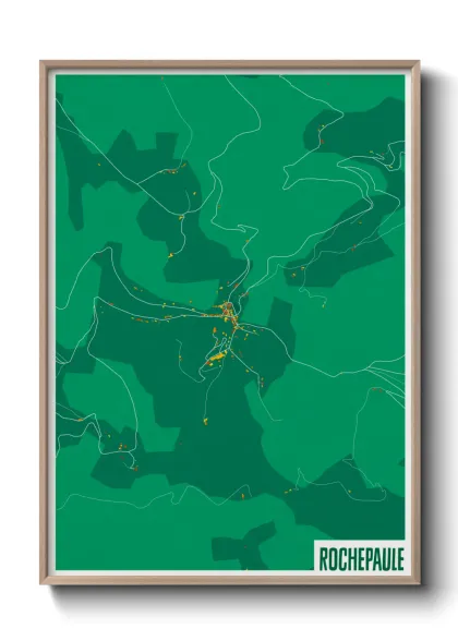 Une affiche de carte sur Rochepaule